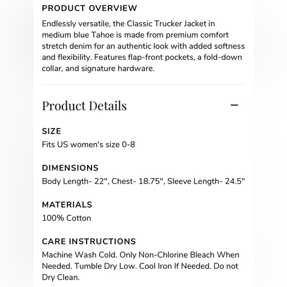 New w Tags HUDSON JEANS Classic Trucker Denim Jean Jacket size Small / Medium - Picture 8 of 12